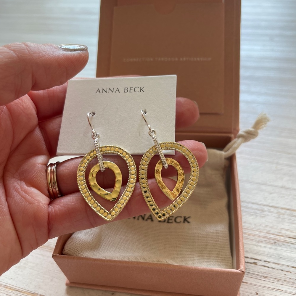 Brand new Anna Beck double teardrop earrings